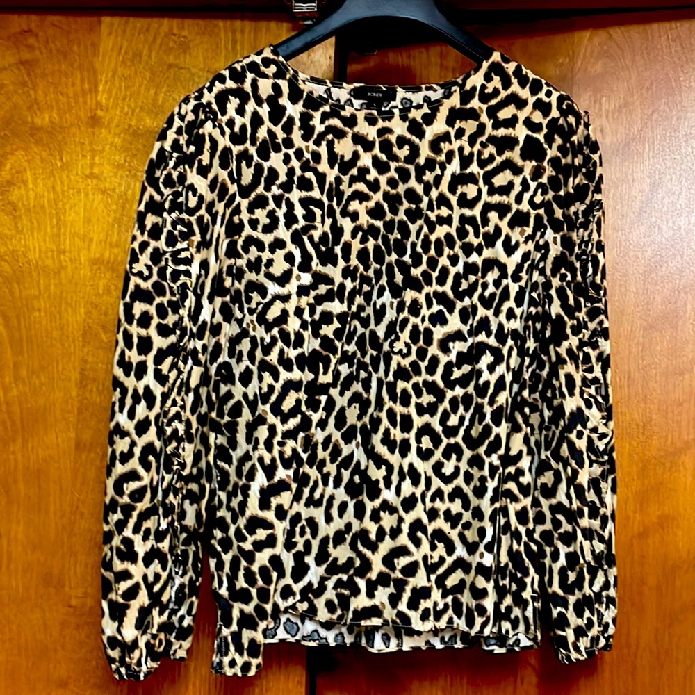 Size large Jcrew blouse leopard print